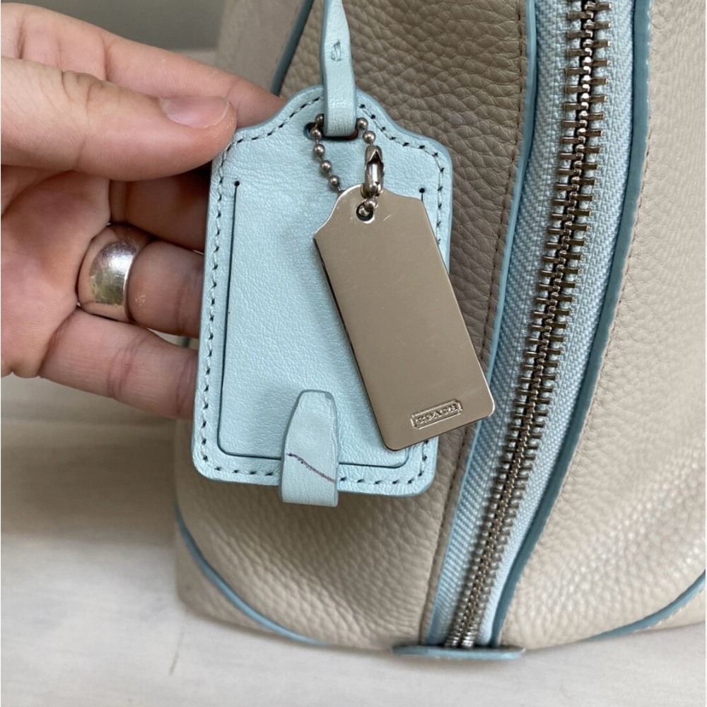 Coach Bleeker Preston Edgepaint Cream/Blue Shoulder/Crossbody Bag - Picture 8 of 11